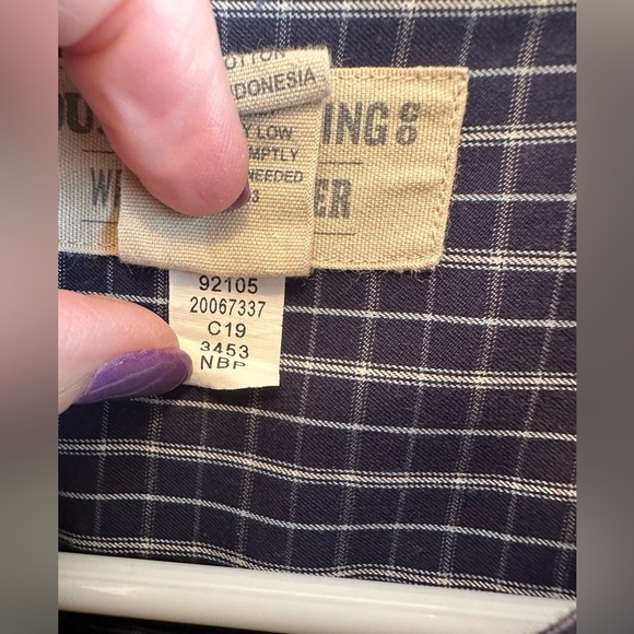 Duluth Trading Mens Cotton Shirt 2XL Nightfall Blue Button Up Long Sleeve Pocket - Picture 5 of 7